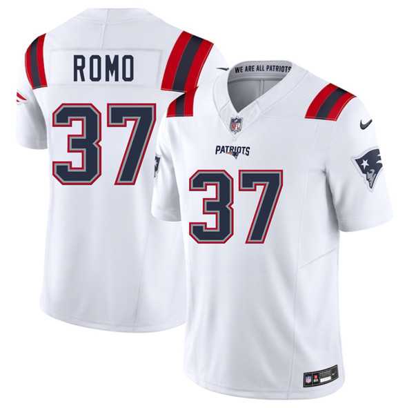 Men & Women & Youth New England Patriots #37 Parker Romo White 2025 F.U.S.E. Vapor Limited Stitched Jersey->new england patriots->NFL Jersey